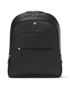 Rucksack Groß mit 3 Fächern aus Sartorial Leder - Schwarz - Leder - MB130274 - Rucksäcke
