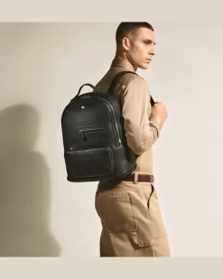 Rucksack Montblanc Companion - Schwarz - Leder - MB199459 - Rucksäcke