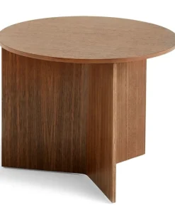 Runder Slit Holztisch - Braun