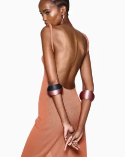 Rundes Armband in Stoffoptik Orange