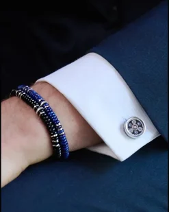 Runde Septa Gear Manschettenknöpfe - Silber