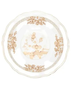 Runde Servierschale mit Blumenprint (34,8cm) - Weiß