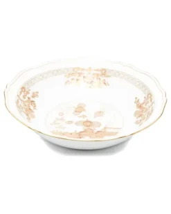 Runde Servierschale mit Blumenprint (34,8cm) - Weiß