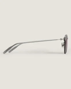 Runde Sonnenbrille mit grauem Spritzgussrahmen - - Eingespritzt - MB134458 - Sonnenbrillen