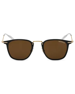 Runde Sonnenbrille mit schwarzem Spritzgussrahmen - - Eingespritzt - MB133063 - Sonnenbrillen