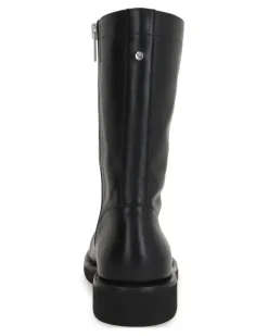Runde Stiefel mit Reißverschluss - Schwarz