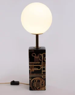 Runde Trumpets Tischlampe - Schwarz