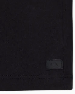 Rundhals-Langarmshirt aus Pima-Baumwolljersey Essential Schwarz