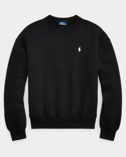 Rundhals-Sweatshirt aus Fleece Black