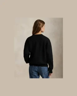 Rundhals-Sweatshirt aus Fleece Black