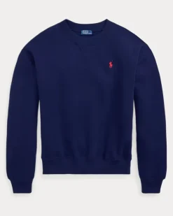 Rundhals-Sweatshirt aus Fleece Blue