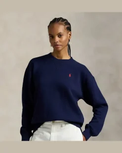 Rundhals-Sweatshirt aus Fleece Blue