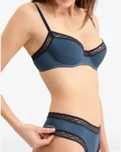 Rêveur Tanga mit Spitzenbesatz - Blau