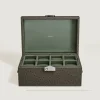 Sammler-Box für Uhren aus Leder mit Straußenprägung - Khaki - Leder - MB136554 - Sammlerboxen