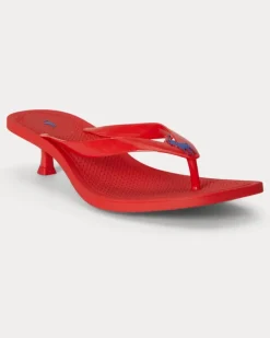 Sandale Polo Play mit Kitten-Heel Red