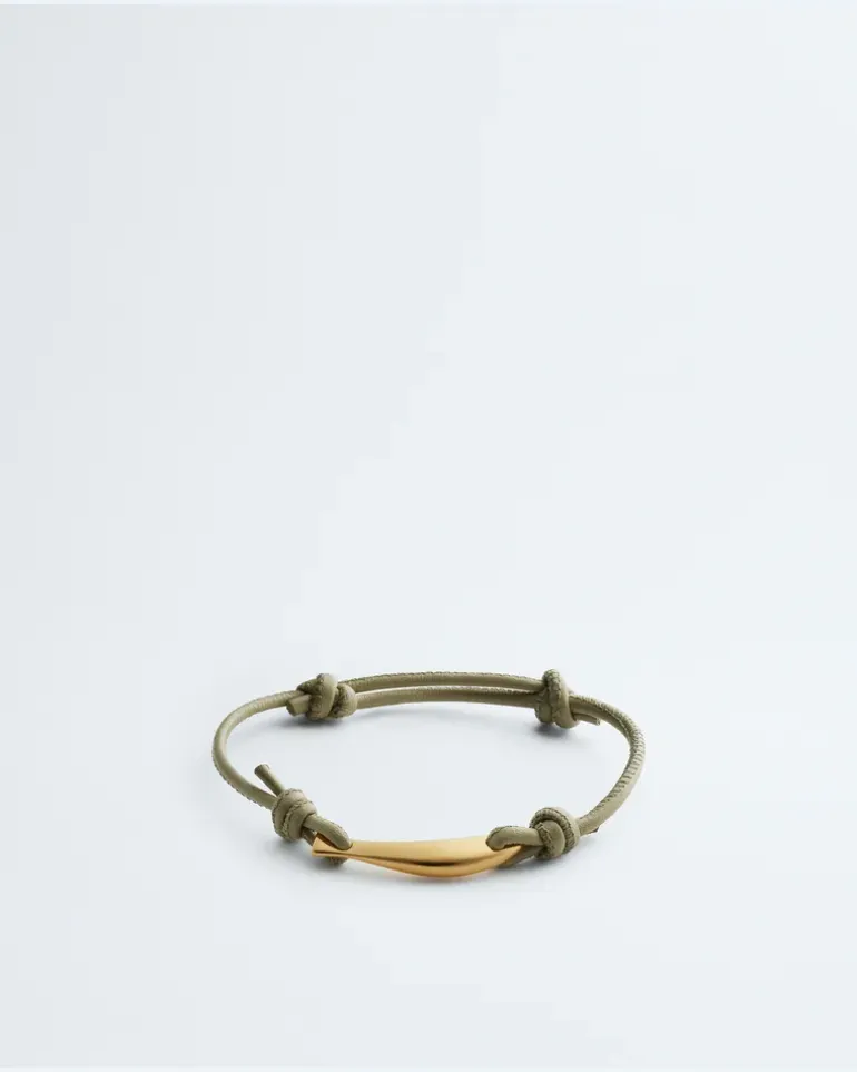 Sardine Armband aus Leder-Grün - Damen
