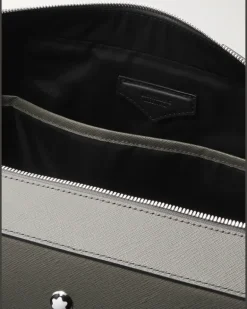 Sartorial Medium Cross-Grain Leather Briefcase Gray