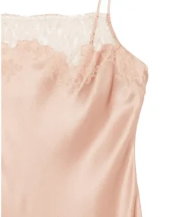 Satin-Nachthemd mit Spitzenborten - Rosa
