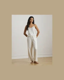 Satin-Pyjama mit Trägertop White