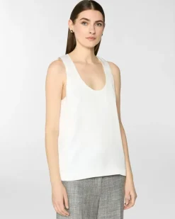 Satin Tank Top White