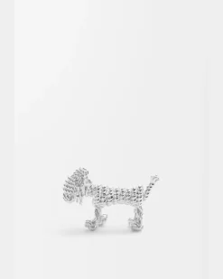Sausage Dog Brooch Mujer Silver