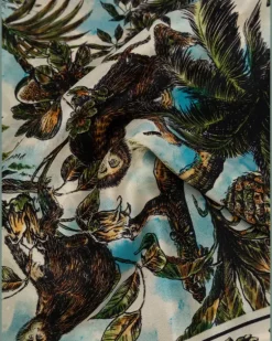 Schal aus Seide mit grafischem Print - Nude