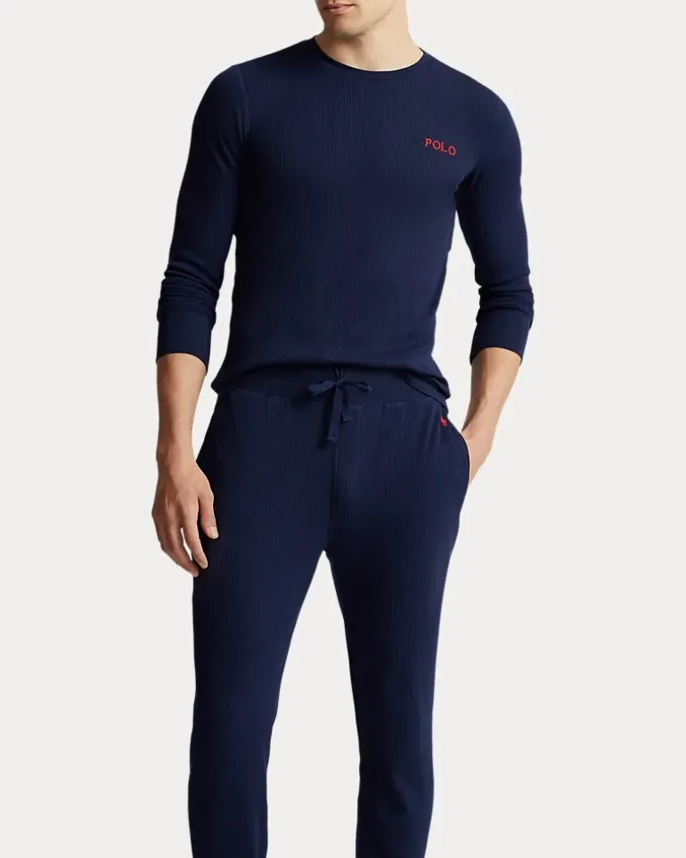 Schlafhose aus Waffelpiqué Blue