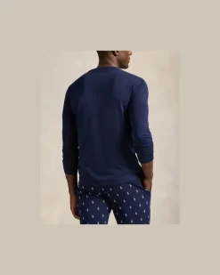 Schlafshirt aus Baumwolljersey Blue