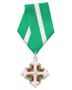 Schleifenbrosche mit Perlen - Grün