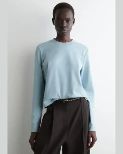 Schlichtes Langarmshirt Mit Normaler Passform TüRkis