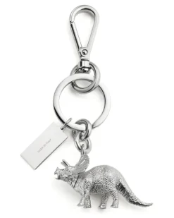 Schlüsselanhänger mit Dino-Anhänger - Silber