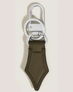 Schlüsselanhänger mit Federdetail aus Sartorial Leder - Khaki - Leder - MB221326 - Schlüsselringe & Schlüsseletuis