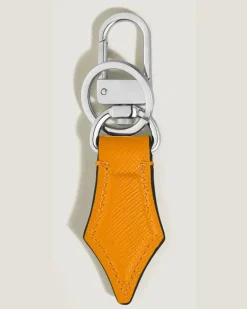Schlüsselanhänger mit Federdetail aus Sartorial Leder - Safranorange - Leder - MB221512 - Schlüsselringe & Schlüsseletuis