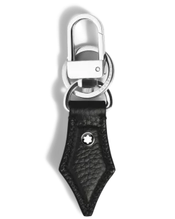 Schlüsselanhänger mit Federdetail aus Grain Leder - Schwarz - Leder - MB220457 - Schlüsselringe & Schlüsseletuis