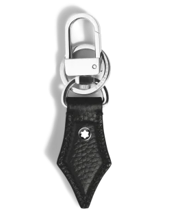 Schlüsselanhänger mit Federdetail aus Grain Leder - Schwarz - Leder - MB220457 - Schlüsselringe & Schlüsseletuis