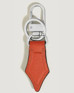 Schlüsselanhänger mit Federdetail aus Sartorial Leder - Mandarine - Leder - MB221510 - Schlüsselringe & Schlüsseletuis