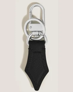 Schlüsselanhänger mit Federdetail aus Sartorial Leder - Schwarz - Leder - MB220357 - Schlüsselringe & Schlüsseletuis