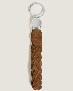 Schlüsselanhänger mit Schlaufe aus Wildleder - Karamell - Leder - MB221865 - Schlüsselringe & Schlüsseletuis