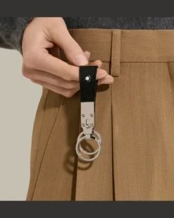 Schlüsselanhänger mit Schlaufe aus Sartorial Leder - Schwarz - Leder - MB130747 - Schlüsselringe & Schlüsseletuis