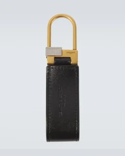 Schlüsselanhänger Tiny Cassandre aus Leder Schwarz