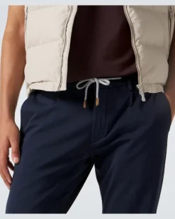 Schmale Hose aus einem Baumwollgemisch Blau