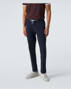 Schmale Hose aus einem Baumwollgemisch Blau
