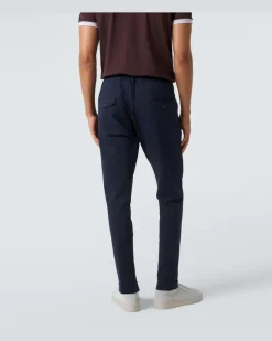 Schmale Hose aus einem Baumwollgemisch Blau