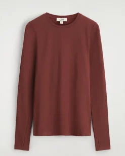 Schmales Leichtes Langarmshirt Rot
