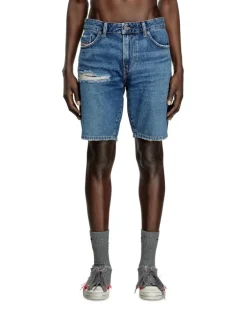 Schmal geschnittene Shorts aus Denim - Denim Kurze Hose - Herren - Blau