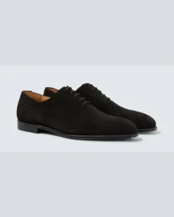 Schnürschuhe Adam aus Veloursleder Schwarz