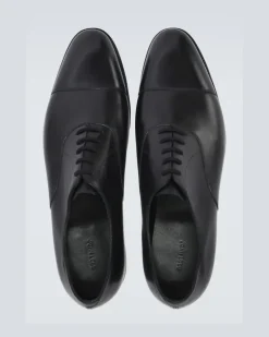 Schnürschuhe City aus Leder Schwarz