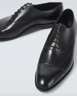 Schnürschuhe City aus Leder Schwarz