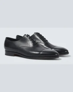 Schnürschuhe City aus Leder Schwarz