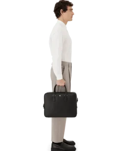 Schreibmappe Groß aus Sartorial Leder - Schwarz - Leder - MB130270 - Dokumententaschen